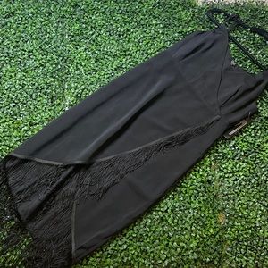 TopShop Black Assymetrical Fringe Dress